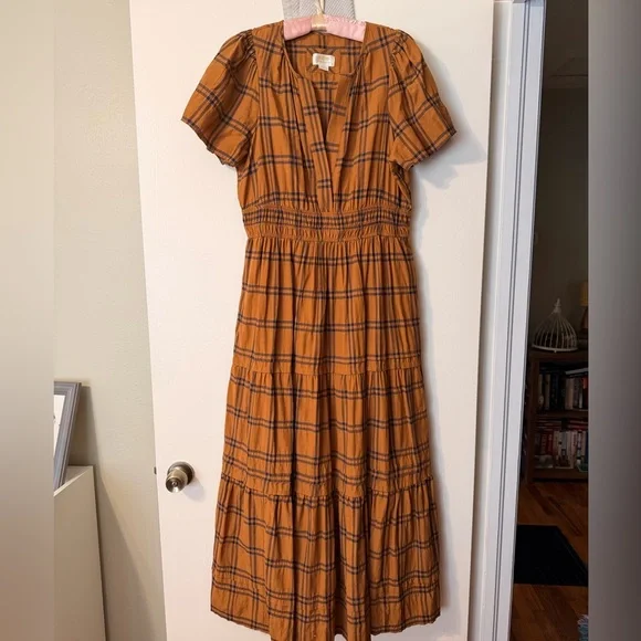 Brown and Navy Plaid Maeve Anthropologie Somerset - Picture 5 of 8